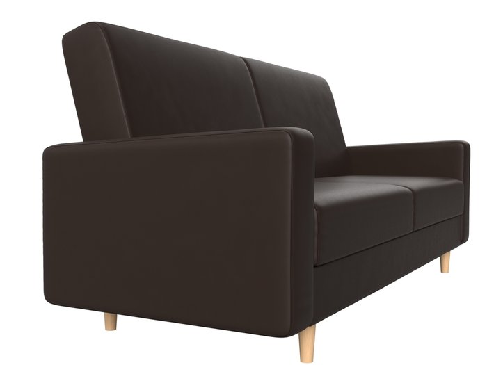 Прямой диван-кровать Бонн коричневого цвета (экокожа) - лучшие Прямые диваны в INMYROOM