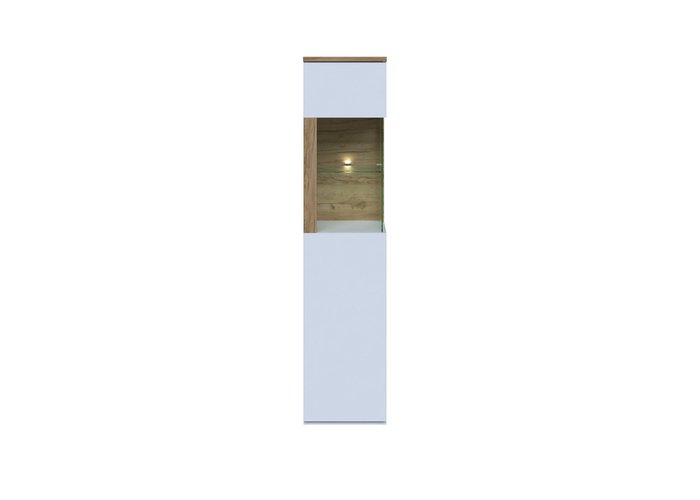 Витрина стеклянная левая Тоскано белого цвета - купить Шкафы витринные по цене 27950.0