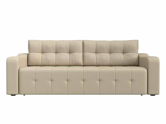 Прямой диван-кровать Лиссабон бежевого цвета (экокожа) - купить Прямые диваны по цене 45999.0