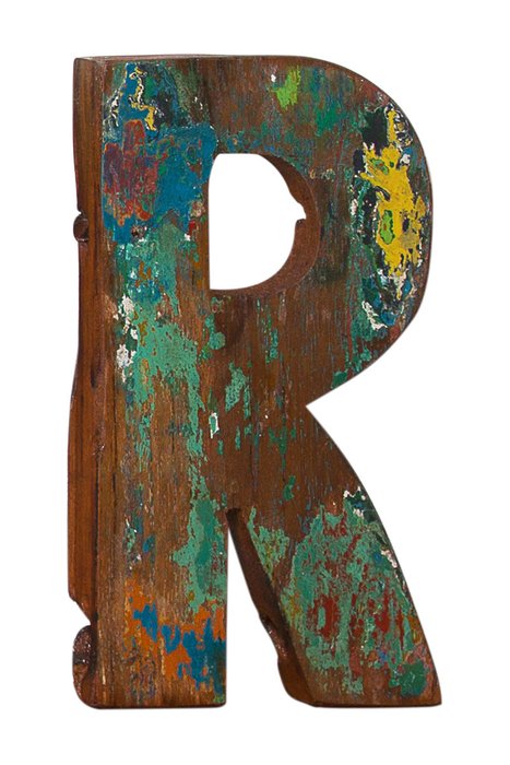Декор буква R из фрагмента рыболовецкого судна