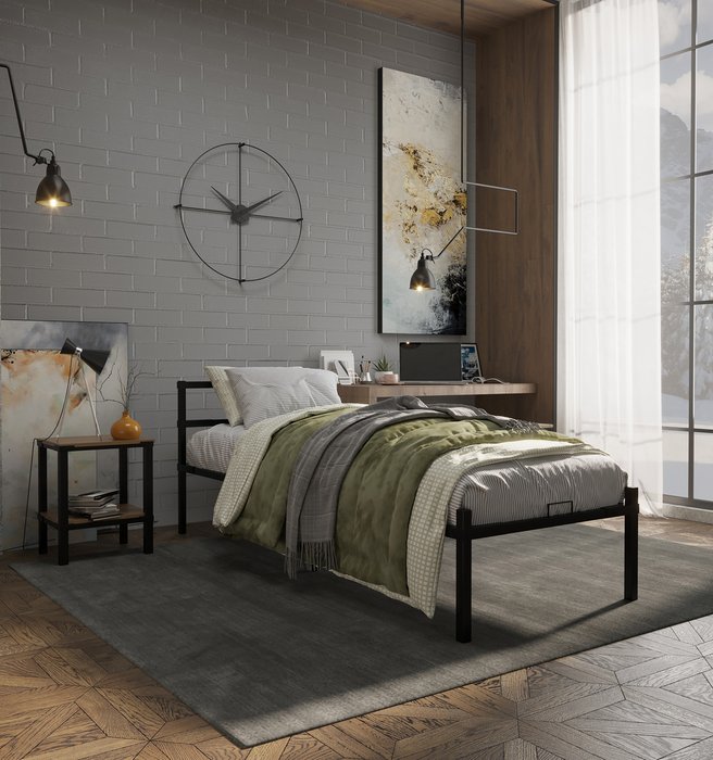 Кровать Stone 80х200 черного цвета - лучшие Кровати для спальни в INMYROOM
