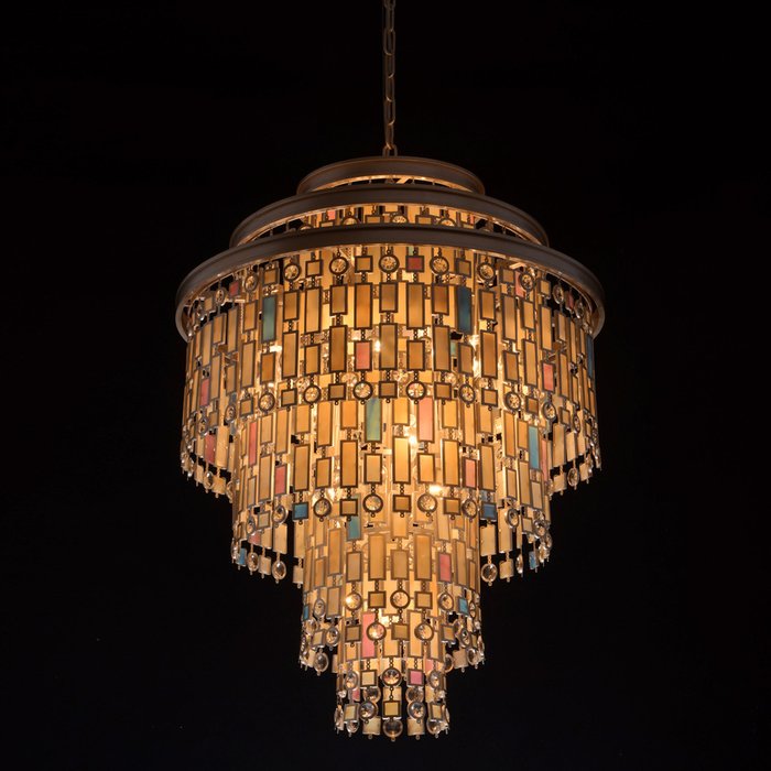  Подвесная люстра Марокко с подвесками из витражного стекла - лучшие Подвесные люстры в INMYROOM
