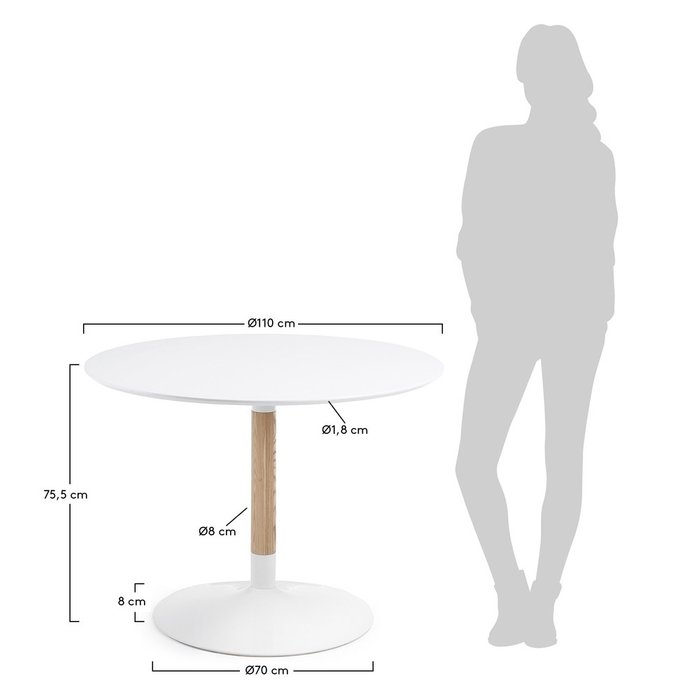 Стол обеденный Tic  белого цвета - лучшие Обеденные столы в INMYROOM