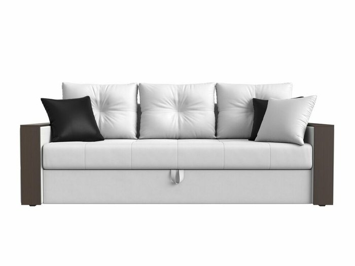 Прямой диван-кровать Валенсия белого цвета (экокожа) - купить Прямые диваны по цене 40990.0