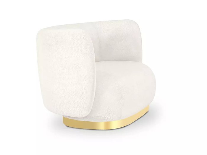 Диван Lucca молочного цвета с золотым основанием - лучшие Прямые диваны в INMYROOM