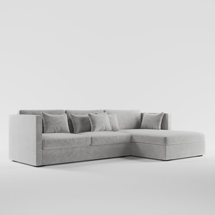 Угловой диван-кровать Larsen светло-серого цвета - лучшие Угловые диваны в INMYROOM
