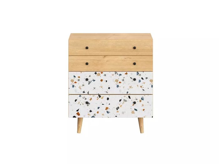 Комод Frida с принтом Marble на деревянных ножках Комод Frida с принтом Marble на деревянных ножках