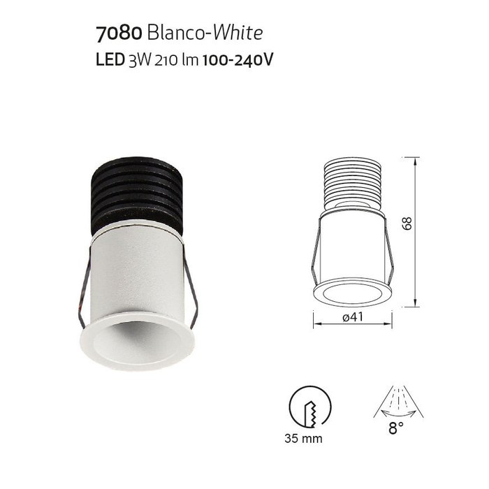 Светильник точечный Guincho белого цвета - лучшие Потолочные уличные светильники в INMYROOM