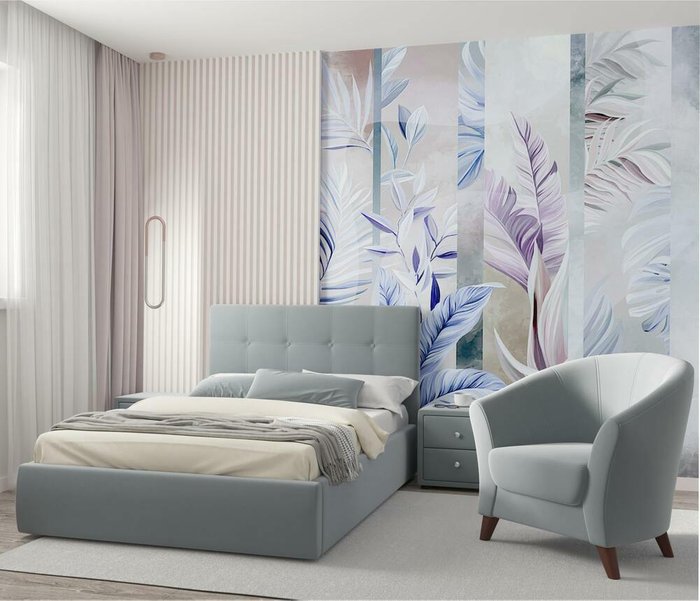 Кровать Selesta 120х200 серо-голубого цвета - купить Кровати для спальни по цене 20000.0