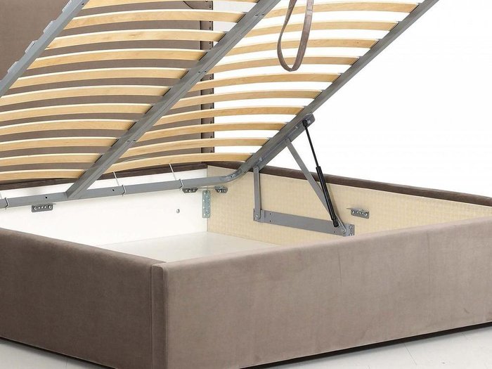 Кровать Ruan 160х200 серого цвета с подъемным механизмом - купить Кровати для спальни по цене 103520.0