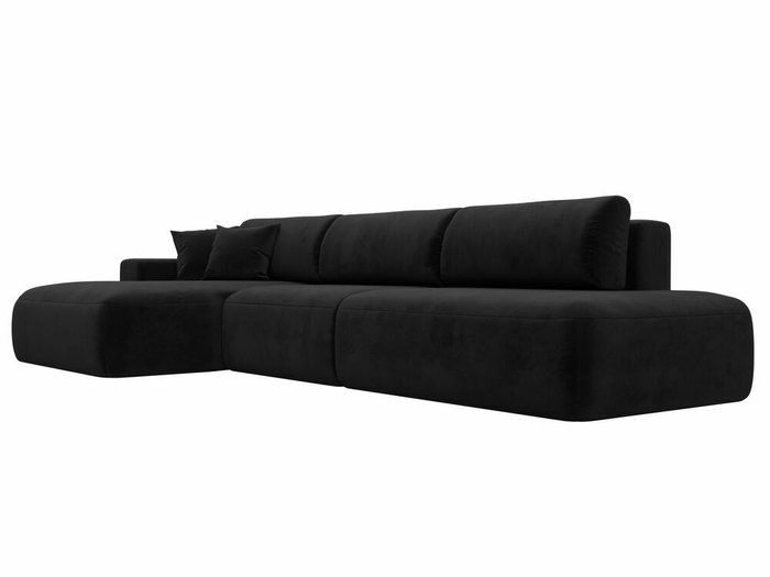 Угловой диван-кровать Лига 036 Модерн Лонг черного цвета левый угол - лучшие Угловые диваны в INMYROOM