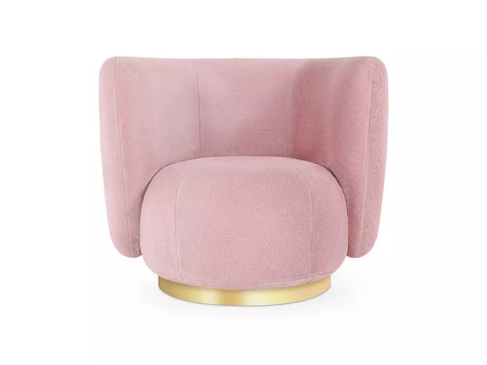 Кресло Lucca вращающееся розового цвета с основанием золотого цвета - купить Интерьерные кресла по цене 65070