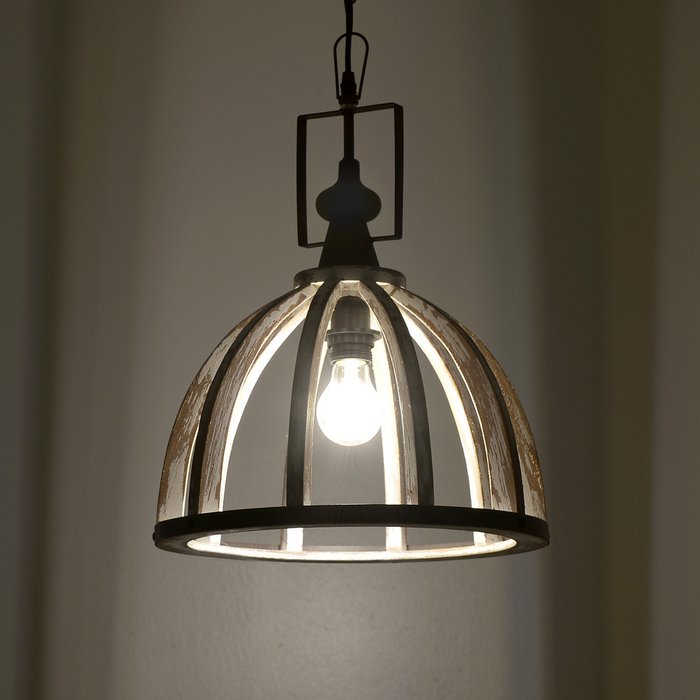 Подвесной светильник из металла и дерева  - купить Подвесные светильники по цене 11920.0