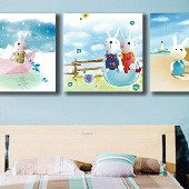 Модульная картина на холсте: Игрушечные кролики Модульная картина на холсте: Игрушечные кролики