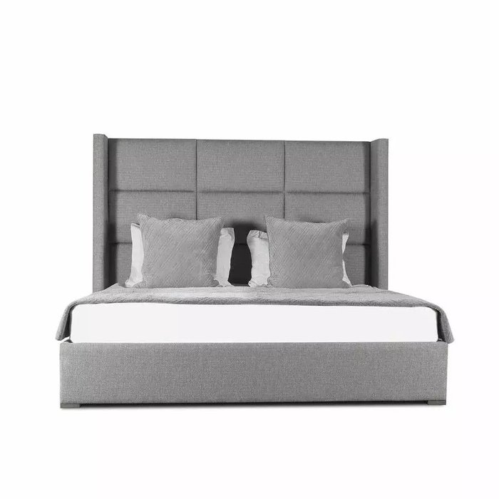 Кровать Berkley Winged Cube 160x200 серого цвета - купить Кровати для спальни по цене 95100.0