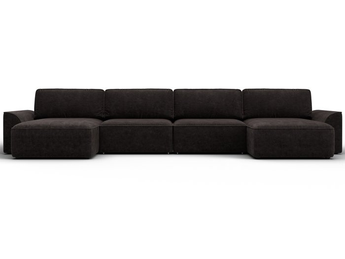 Угловой диван-кровать Лига-048 лонг темно-коричневого цвета - купить Угловые диваны по цене 147990