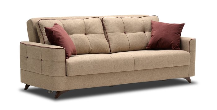 Диван-кровать Сохо бежевого цвета - купить Прямые диваны по цене 26530.0