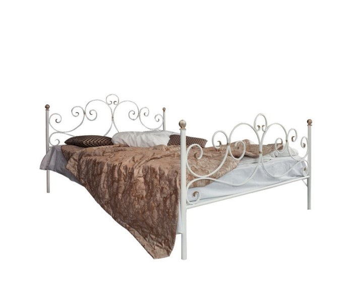 Кованая кровать Флоренция 180х200 белого цвета  - купить Кровати для спальни по цене 32990.0
