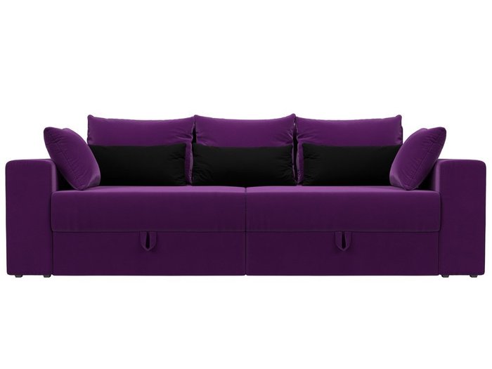 Прямой диван-кровать Мэдисон фиолетово-черного цвета - купить Прямые диваны по цене 38990.0