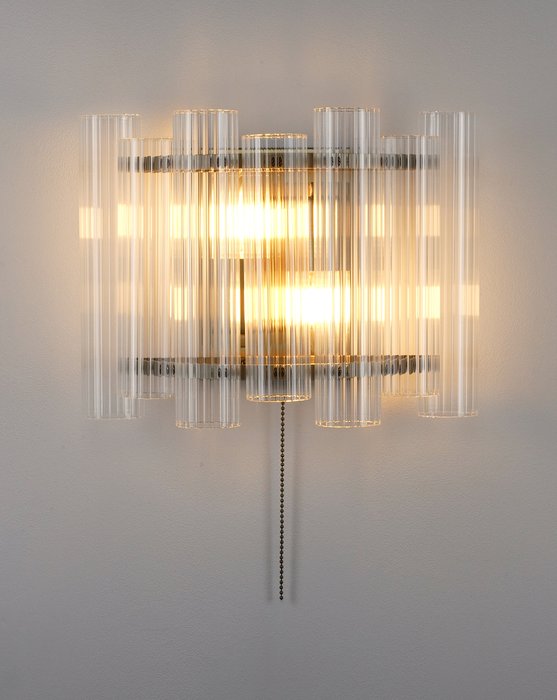 Бра Monte V10774-2W прозрачно-золотого цвета - лучшие Бра и настенные светильники в INMYROOM Бра Monte V10774-2W прозрачно-золотого цвета - лучшие Бра и настенные светильники в INMYROOM
