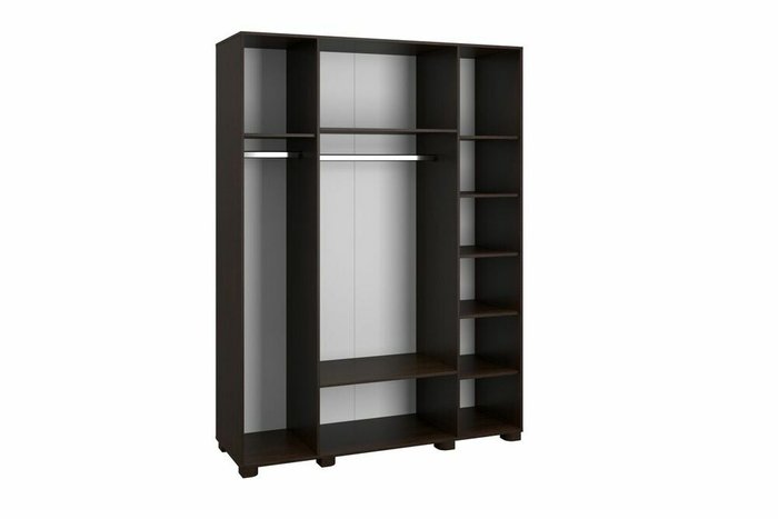 Шкаф четырехдверный с четырьмя зеркалами Монблан темно-коричневого цвета - лучшие Шкафы распашные в INMYROOM