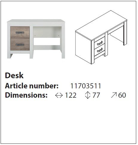 Стол письменный Costa с двумя ящиками  - лучшие Письменные столы в INMYROOM
