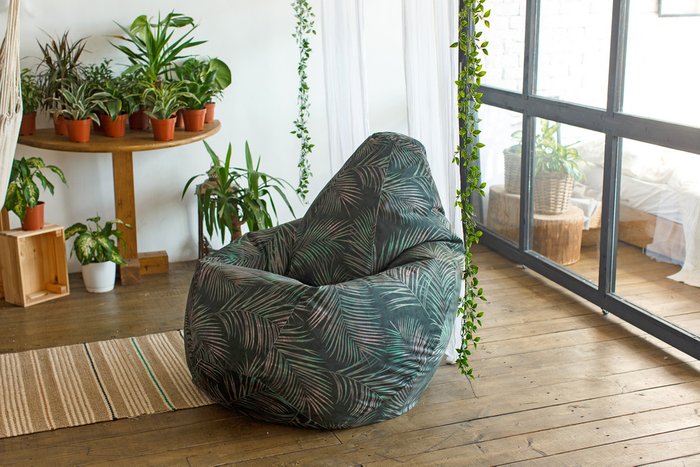 Кресло-мешок Груша 3XL Тропики зеленого цвета - купить Бескаркасная мебель по цене 8990.0