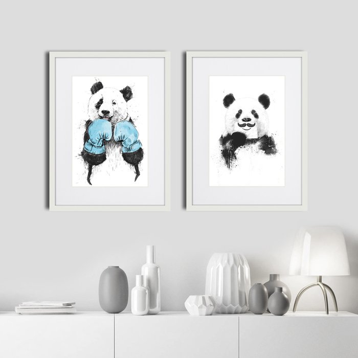 Набор из двух репродукций картин Funny Pandas Набор из двух репродукций картин Funny Pandas