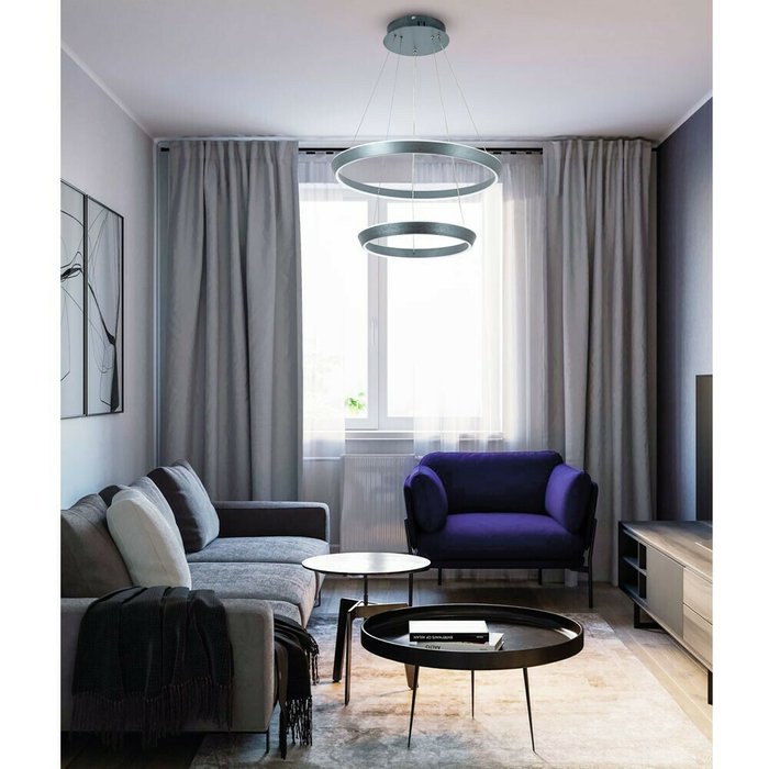 Подвесной светильник L8731-600-400 (металл, цвет хром) - купить Подвесные светильники по цене 20000 Подвесной светильник L8731-600-400 (металл, цвет хром) - купить Подвесные светильники по цене 20000