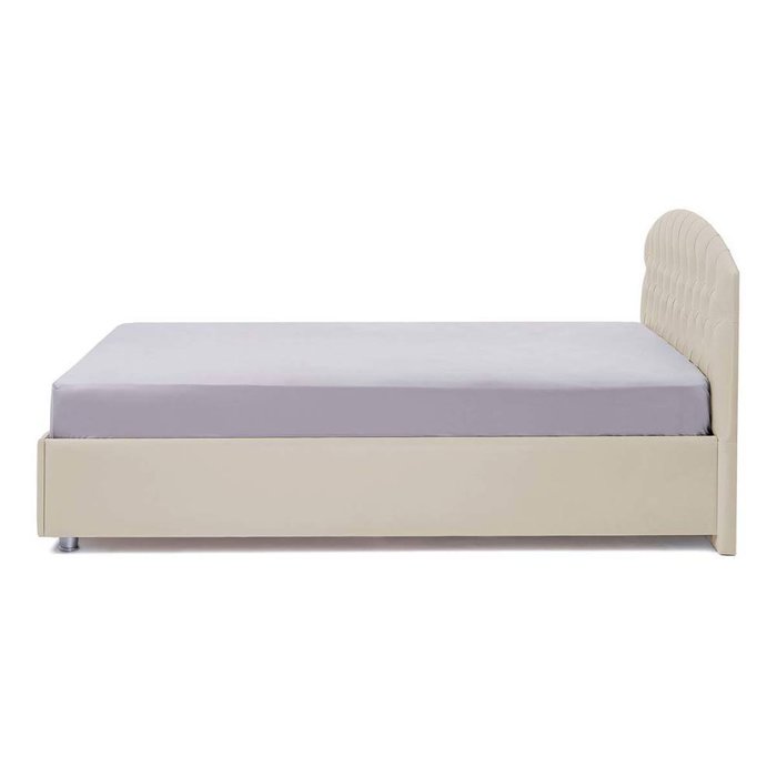 Кровать Пальмира с подъемным механизмом из бежевой экокожи 120х200  - лучшие Кровати для спальни в INMYROOM
