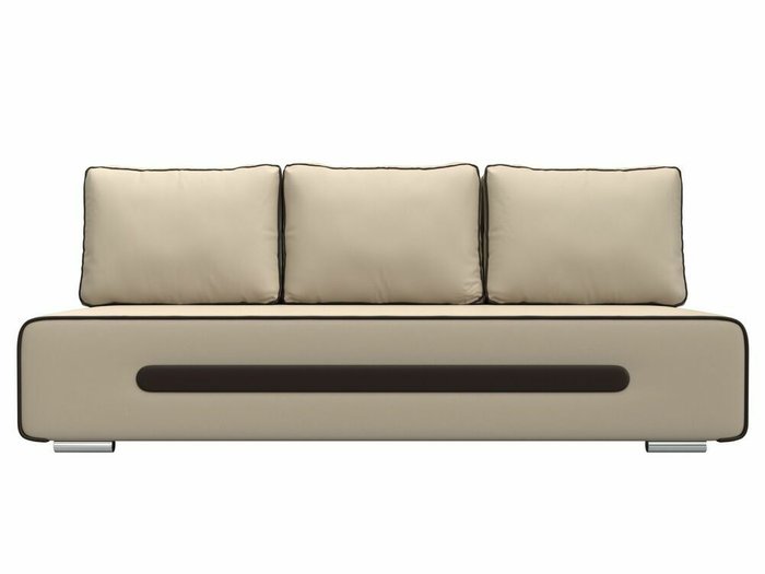 Прямой диван-кровать Приам бежевого цвета (экокожа) - купить Прямые диваны по цене 33999.0