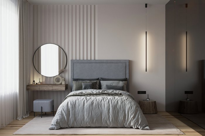 Кровать Monica 120х200 серого цвета с подъемным механизмом - купить Кровати для спальни по цене 63260.0