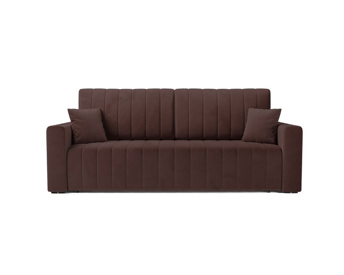 Прямой диван-кровать Лондон темно-коричневого цвета - купить Прямые диваны по цене 36790.0
