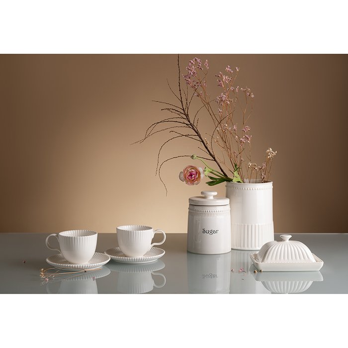 Набор из двух чайных пар из коллекции Kitchen spirit белого цвета  - лучшие Чашки в INMYROOM