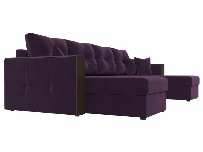 Угловой диван-кровать Валенсия П-образный фиолетового цвета - лучшие Угловые диваны в INMYROOM