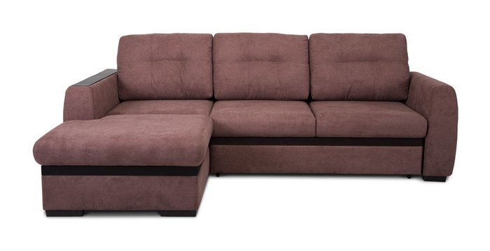 Угловой модульный диван-кровать Айдер коричневого цвета 