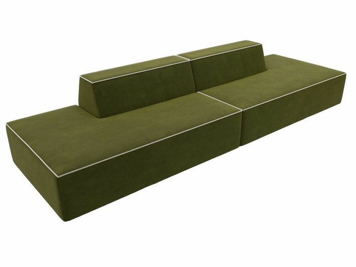 Прямой модульный диван Монс Лофт зеленого цвета с бежевым кантом - лучшие Прямые диваны в INMYROOM