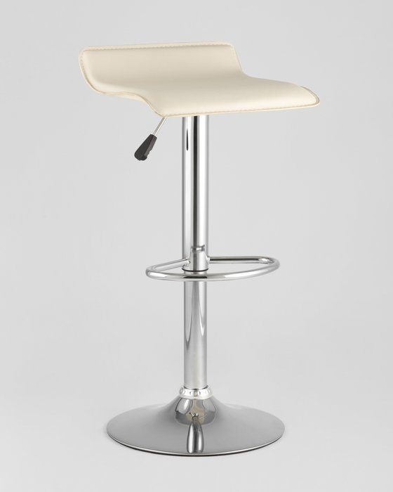 Барный стул Хай-Тек бежевого цвета с металлическим каркасом