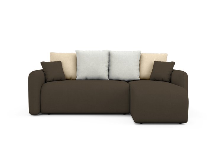Угловой диван-кровать правый Arti темно-коричневого цвета