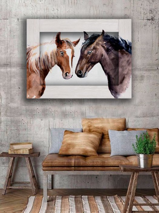 Картина Лошади Акварель с Арт рамой  - купить Картины по цене 6490.0