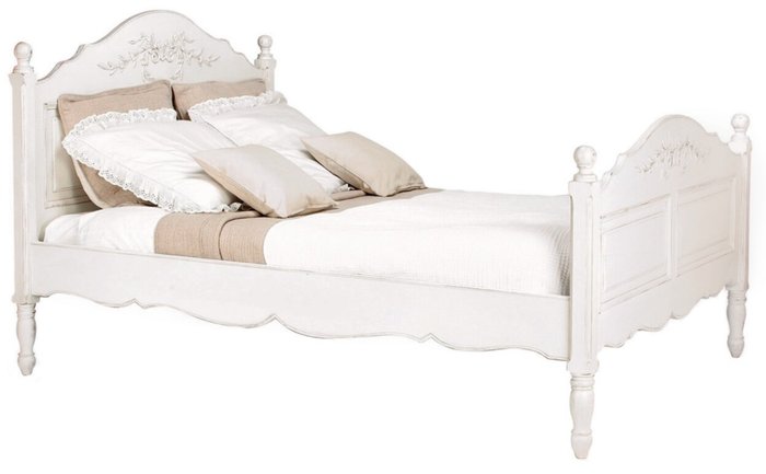 Кровать Марсель белого цвета 140х190  