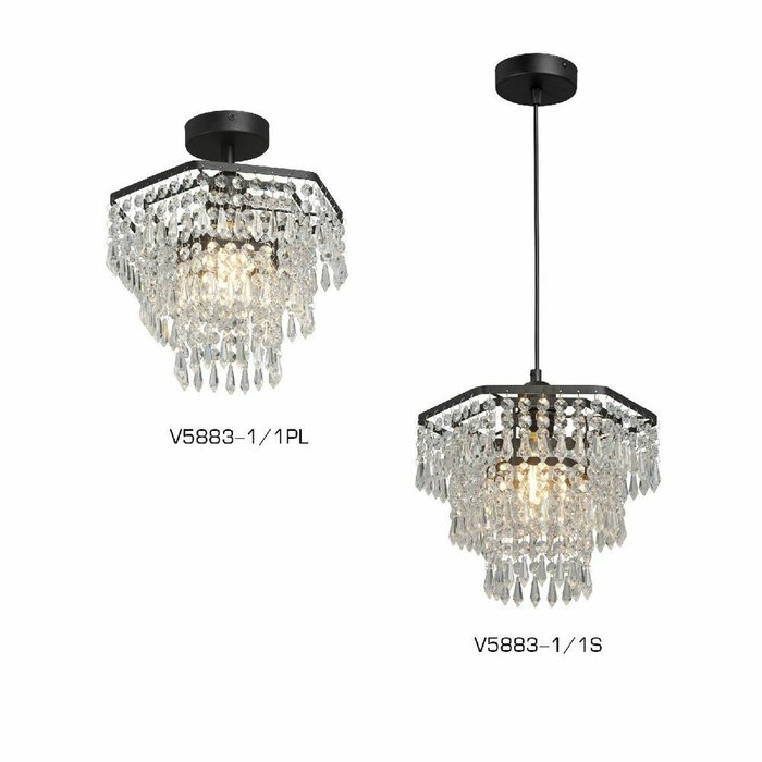Подвесной светильник V5883-1/1S (хрусталь, цвет прозрачный) - купить Подвесные светильники по цене 16344.0