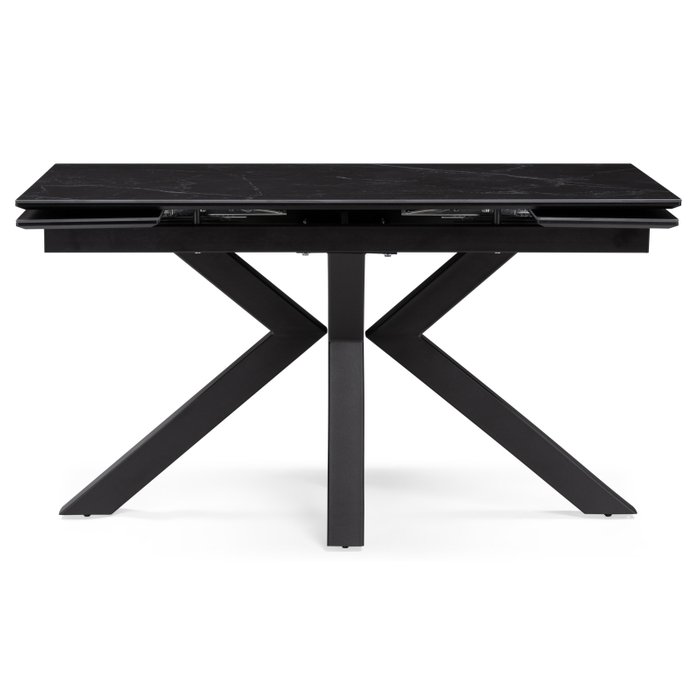 Раздвижной обеденный стол Бронхольм 140х80 черного цвета - купить Обеденные столы по цене 60590.0