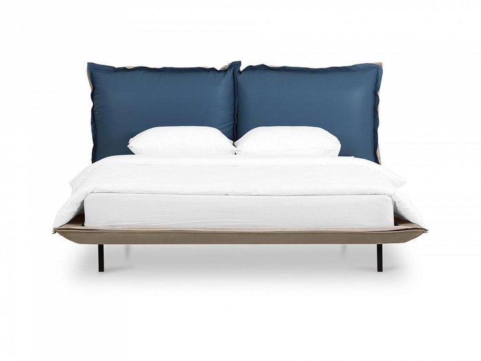 Кровать Barcelona 160х200 сине-бежевого цвета - купить Кровати для спальни по цене 109800.0
