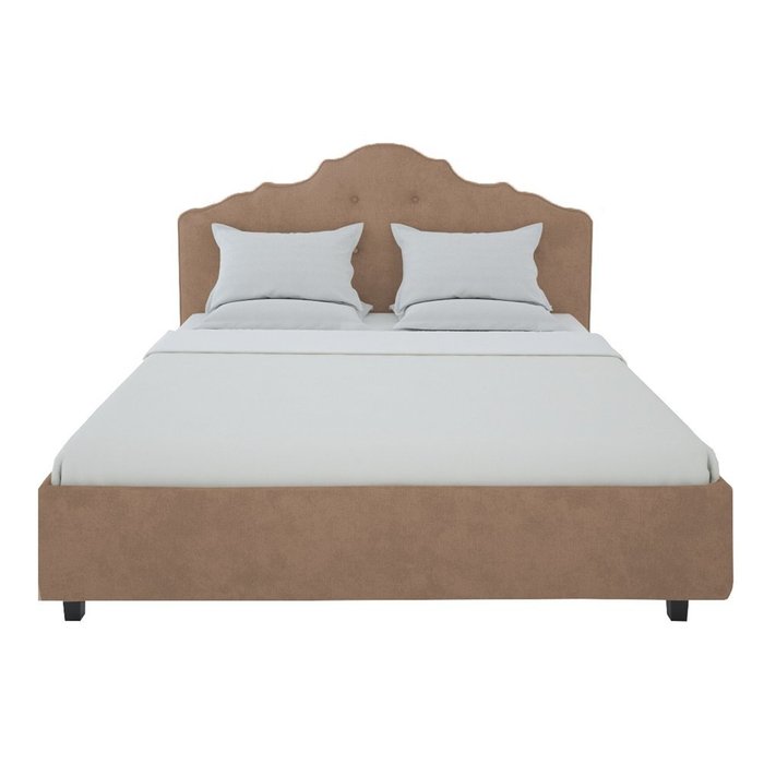 Кровать "Palace" Велюр серо-коричневого цвета 140x200 - лучшие Кровати для спальни в INMYROOM