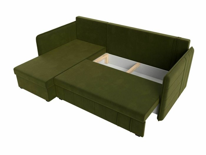 Угловой диван-кровать Слим зеленого цвета левый угол - лучшие Угловые диваны в INMYROOM