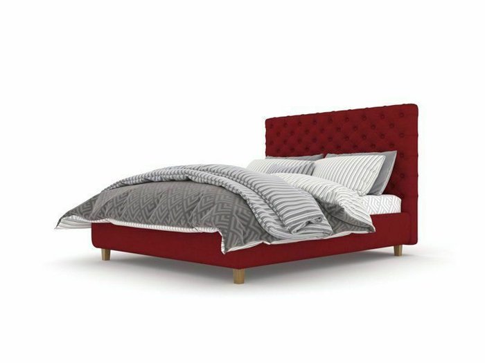 Кровать Честер Box High 160х200 красного цвета с подъемным механизмом - купить Кровати для спальни по цене 54600.0