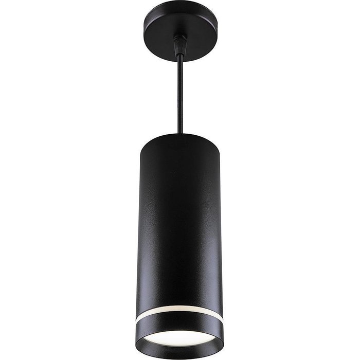Подвесной светодиодный светильник из металла и пластика черного цвета 