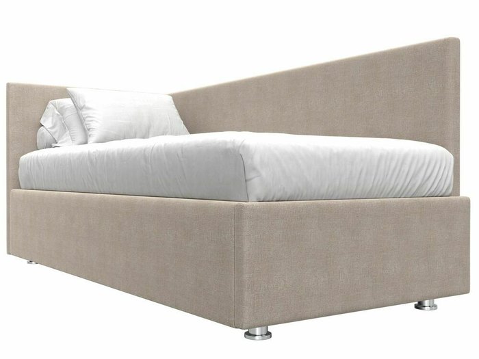 Кровать Лига 039 бежевого цвета с подъемным механизмом левая - лучшие Кровати для спальни в INMYROOM
