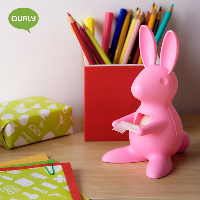 Диспенсер для скотча настольный bunny розовый - купить Декоративные коробки по цене 1390.0